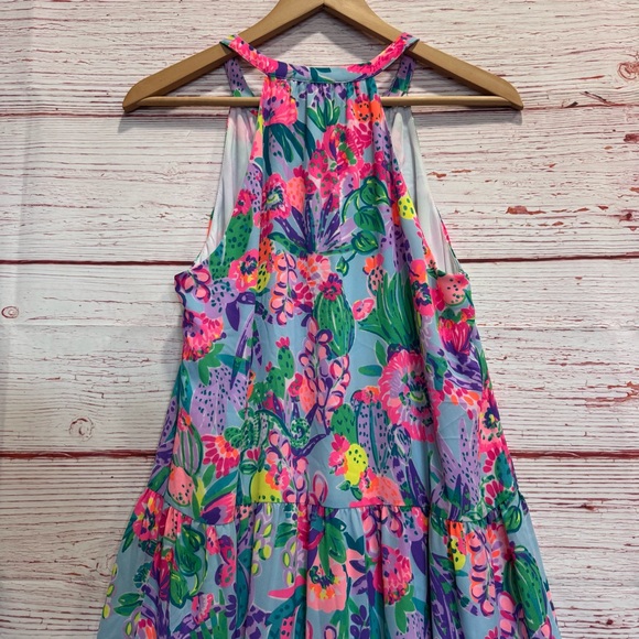Lilly Pulitzer Carolane Lileeze Halter Swing Dress Multi Me and My Zesty Sz S - Picture 14 of 15